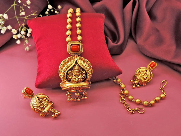 Indian bridal jewelry guide – Goddess Lakshmi temple necklace
