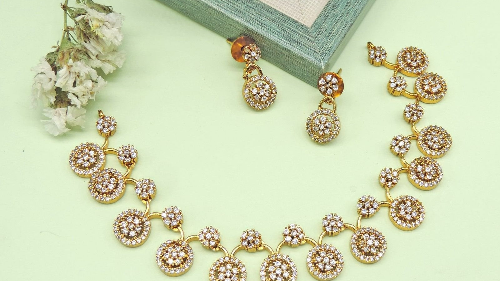 Best jewelry for Diwali 2026 – AD necklace set Joyrias