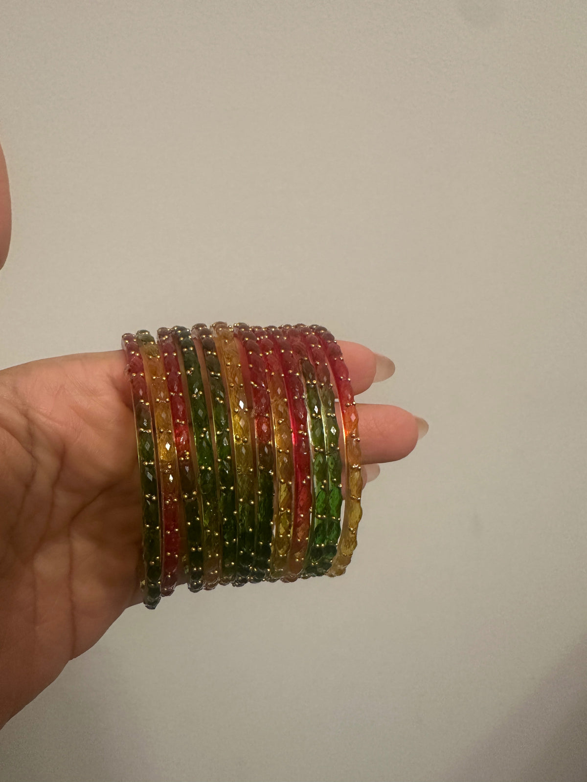 2.2 Multicolor Raindrop Glass Bangles Set | Trendy Waterdrop Stackable Bangles for Women | Mix Color Daily & Festive Wear |12 bangles in each set