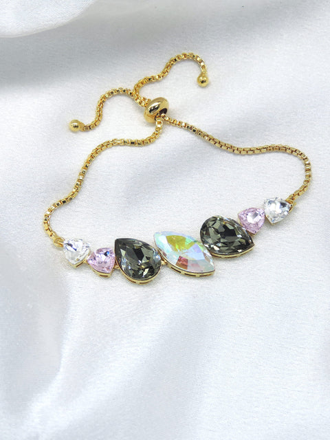 CZ teardrop slider bracelet by Joyrias