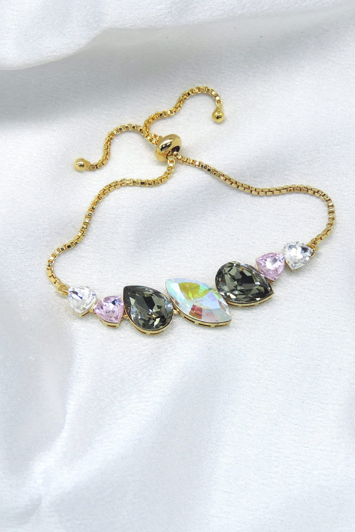 CZ teardrop slider bracelet by Joyrias