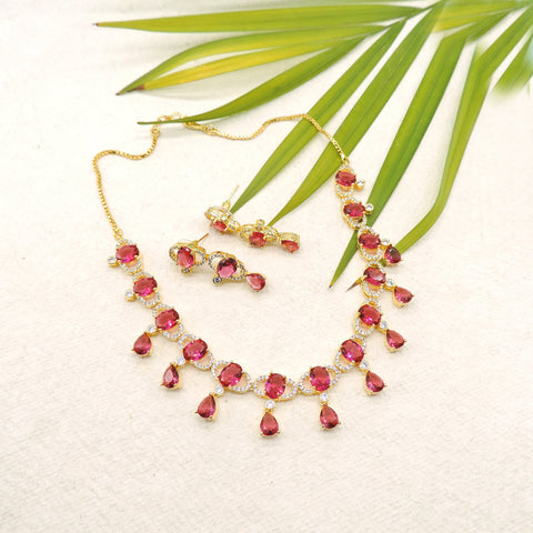 Elegant gold plated necklace set – Indian elegant gold necklace for weddings USA – Joyrias