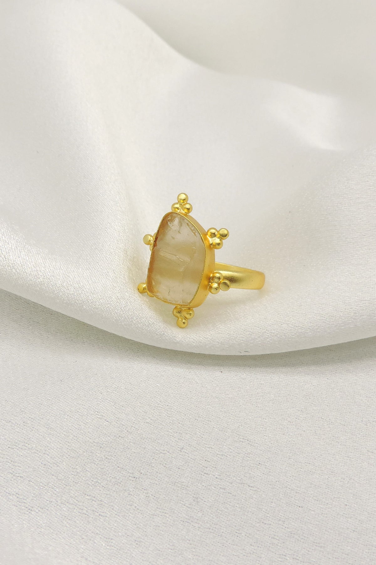 Swirl Stone Statement Ring | Gold Plated Adjustable Ring
