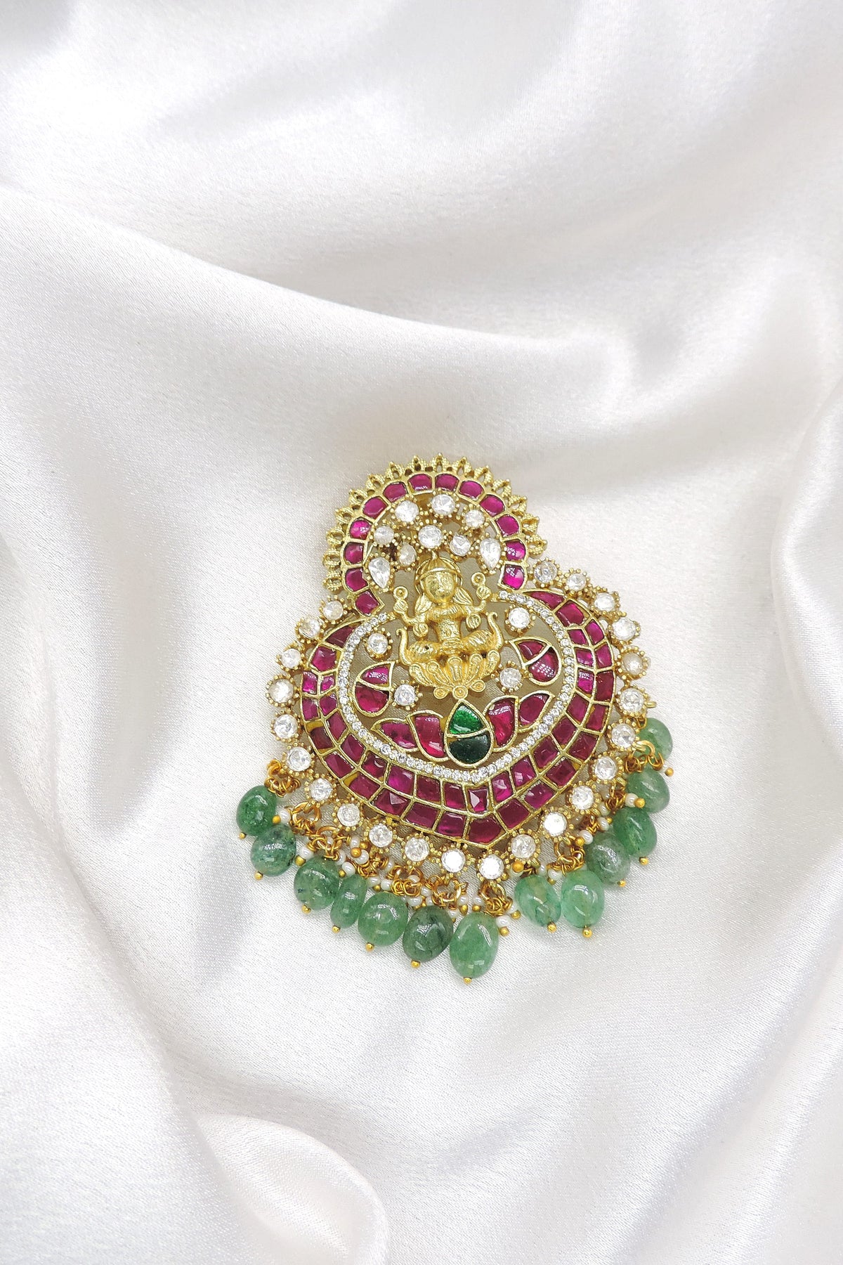 Divine Lakshmi CZ Temple Pendant by Joyrias