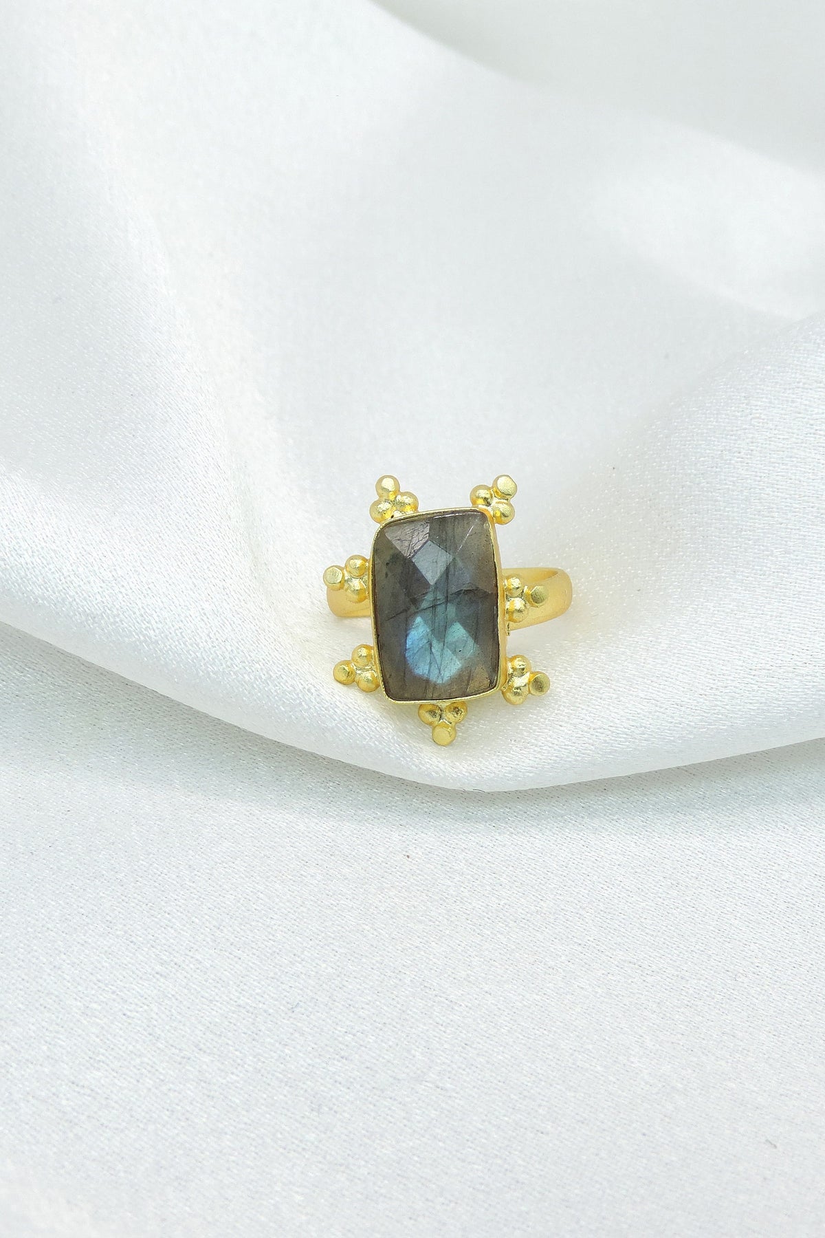 Swirl Stone Statement Ring | Gold Plated Adjustable Ring