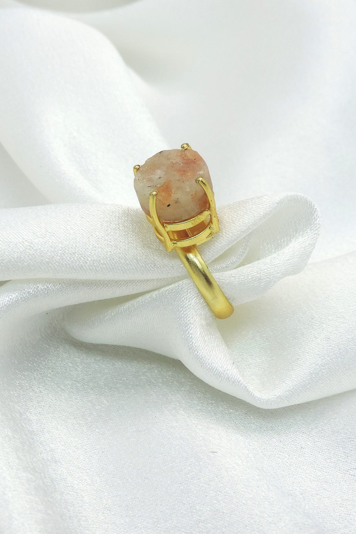 Amazonite Stone Ring | Gold-Plated Minimal Statement Ring