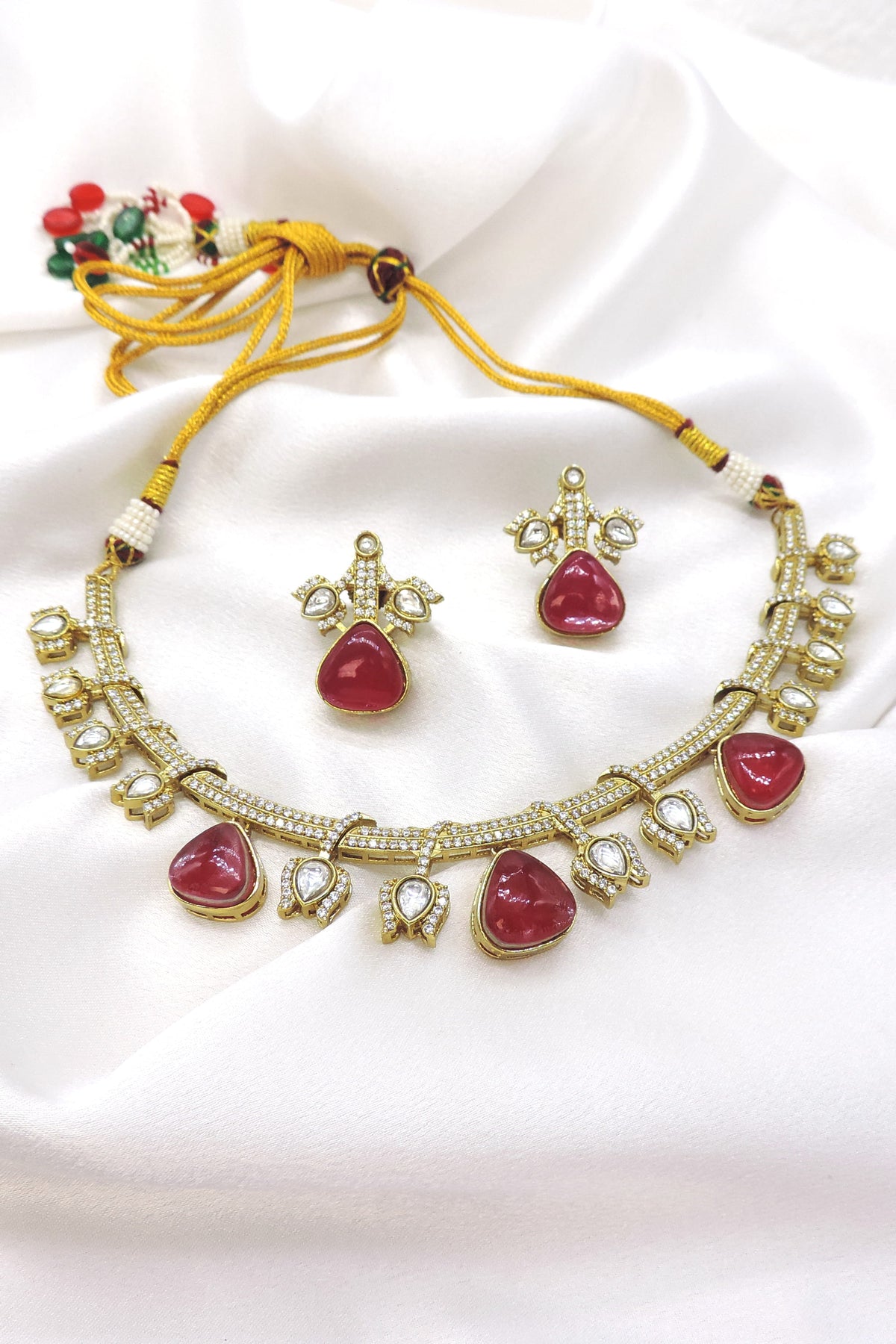 Purple AD Choker Necklace Set