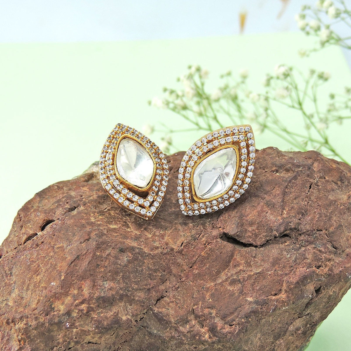 Marquise Shape Studs with CZ's Image 0
