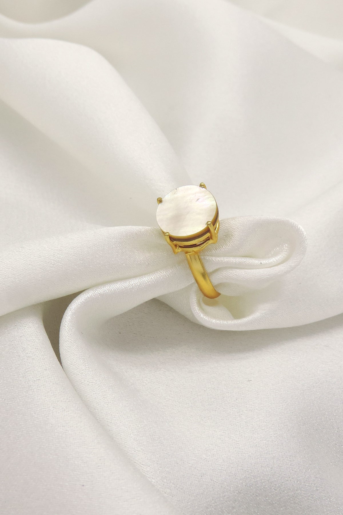 Amazonite Stone Ring | Gold-Plated Minimal Statement Ring