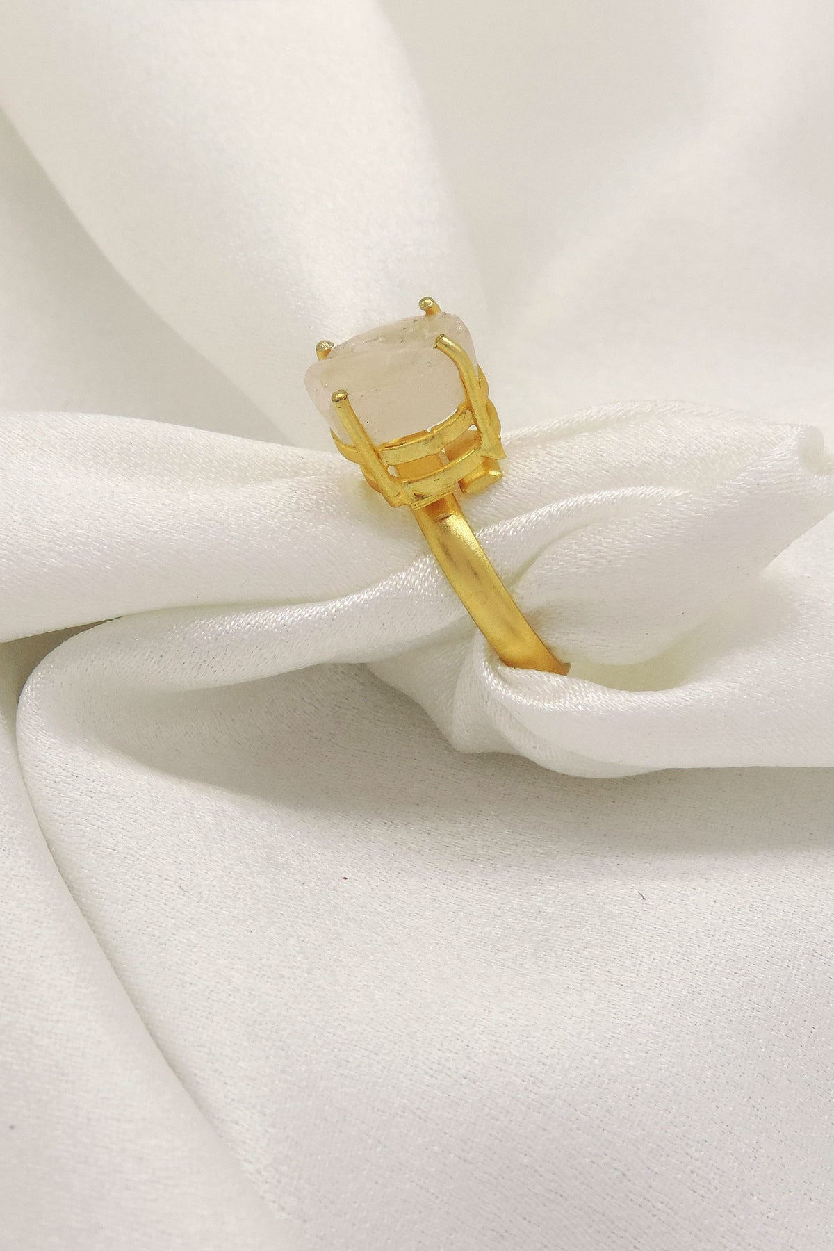 Amazonite Stone Ring | Gold-Plated Minimal Statement Ring