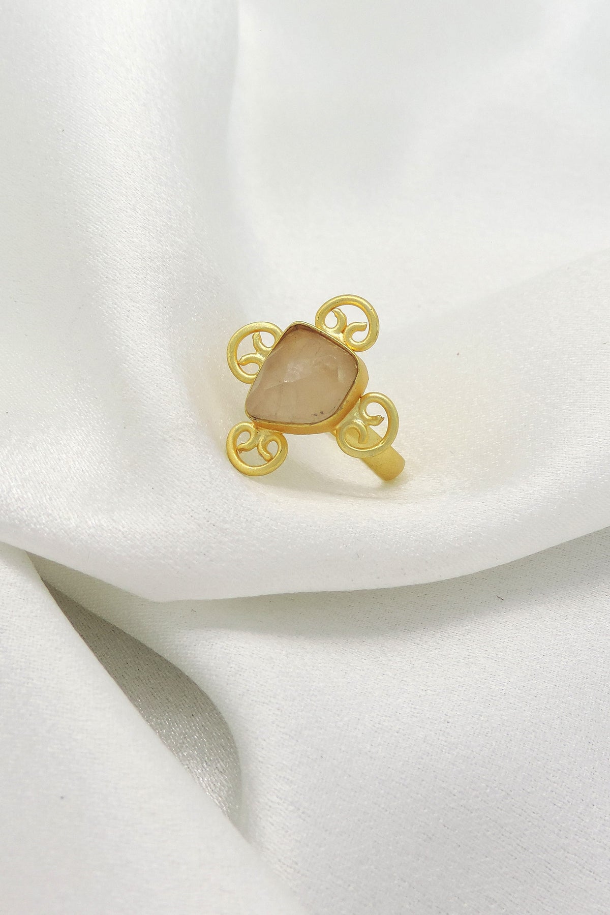 Swirl Stone Statement Ring | Gold Plated Adjustable Ring