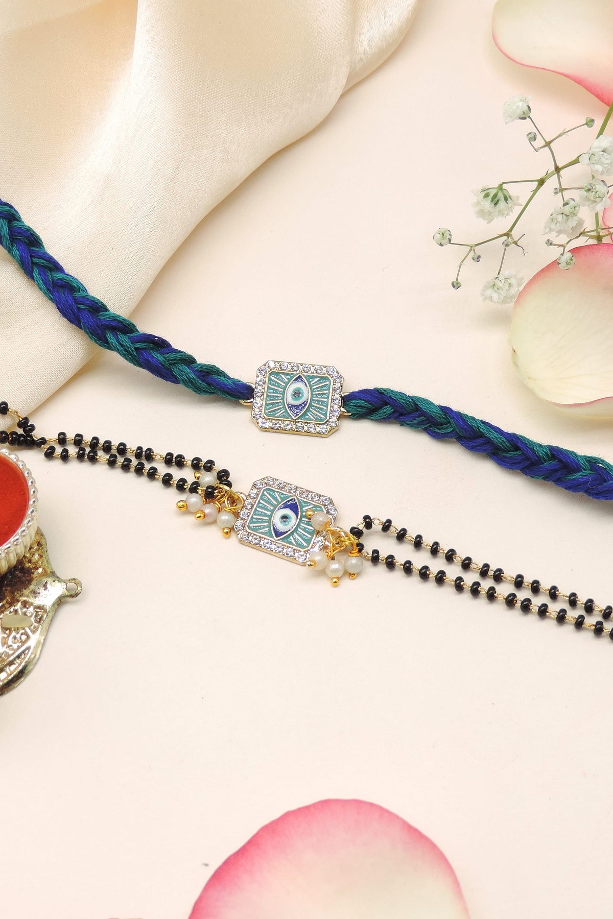 Evil Eye Bhaiya Bhabhi Rakhi Set