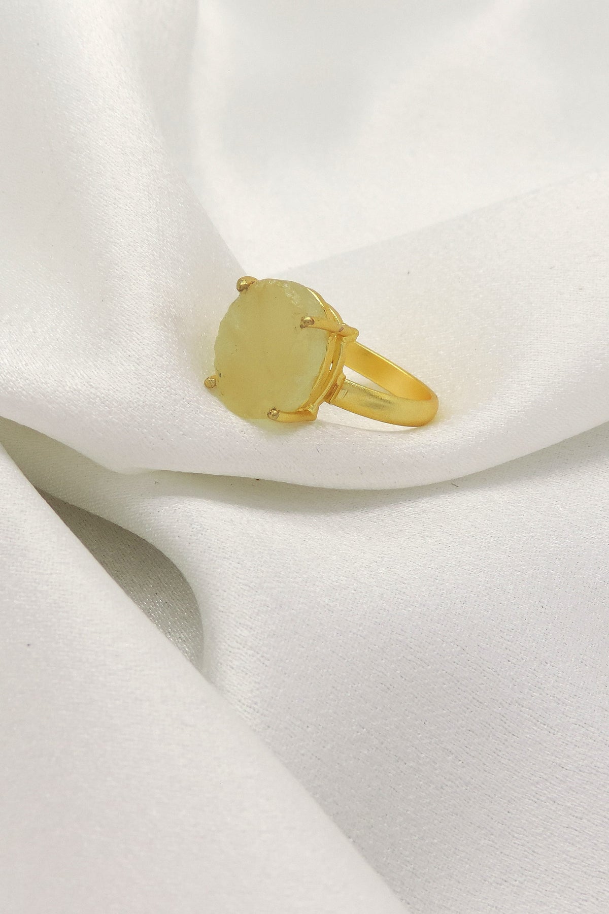 Amazonite Stone Ring | Gold-Plated Minimal Statement Ring