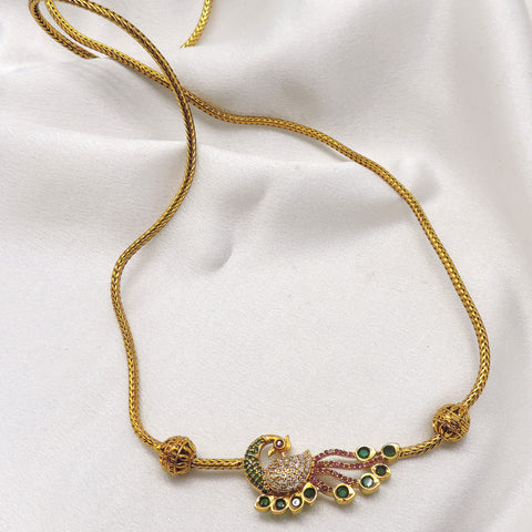 Peacock Green Pink Pendant Necklace by Joyrias
