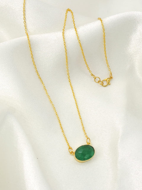 Midnight Natural Stone Pendant Necklace