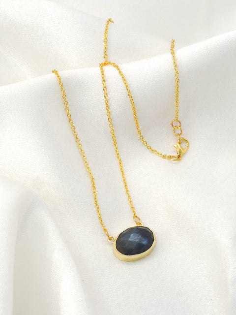 Midnight natural stone pendant necklace for women