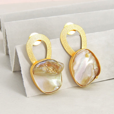 Mother of pearl earrings – elegant MOP drop earrings for women USA – Joyrias