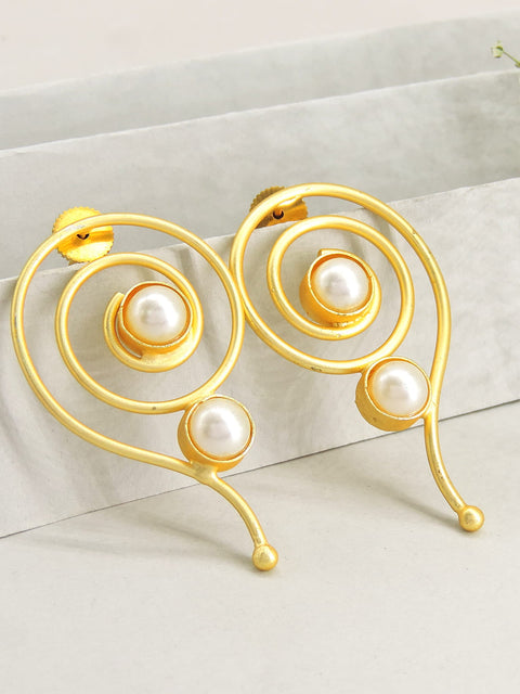 Gold plated earrings with coral stone variant – Indian ethnic earrings for weddings – Joyrias