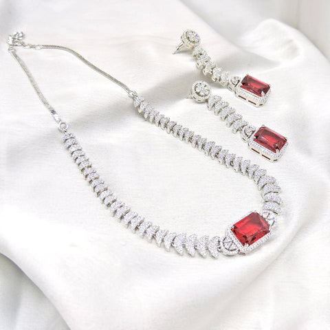 Red doublet necklace set – Indian red doublet stone necklace for weddings USA – Joyrias