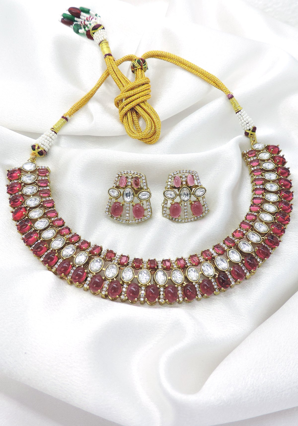 Blush Kundan Choker Necklace Set