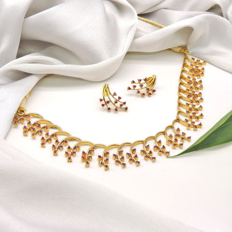 Ruby stone designer necklace set – Indian bridal necklace for weddings USA – Joyrias