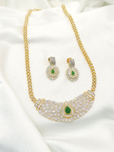 Emerald Green AD Necklace Set