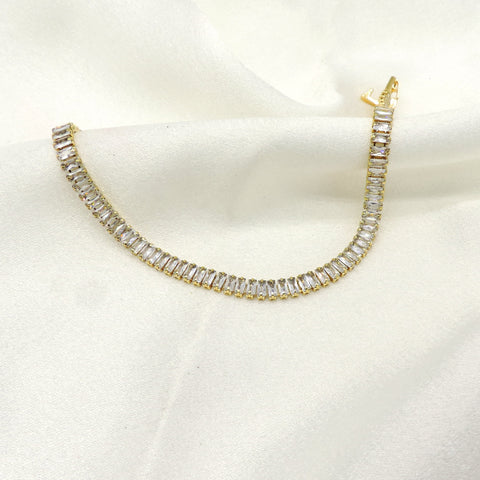 Baguette stone tennis bracelet by Joyrias