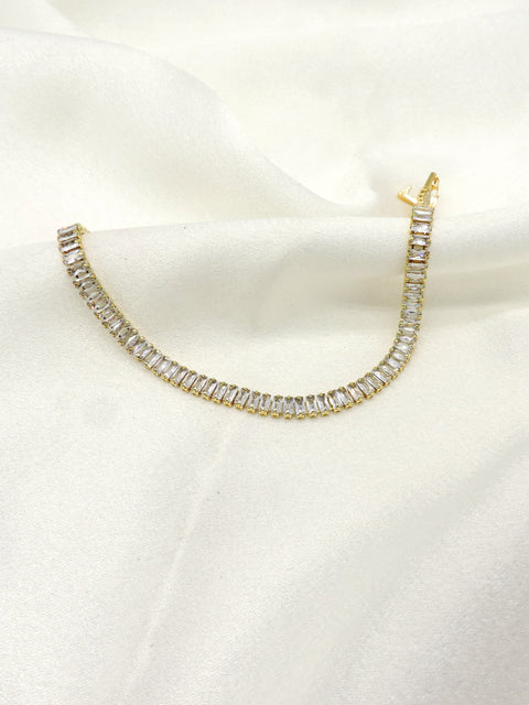 Baguette stone tennis bracelet by Joyrias