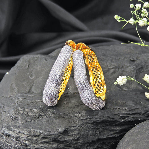 AD hoop earrings – Indian American diamond hoop earrings for women USA – Joyrias