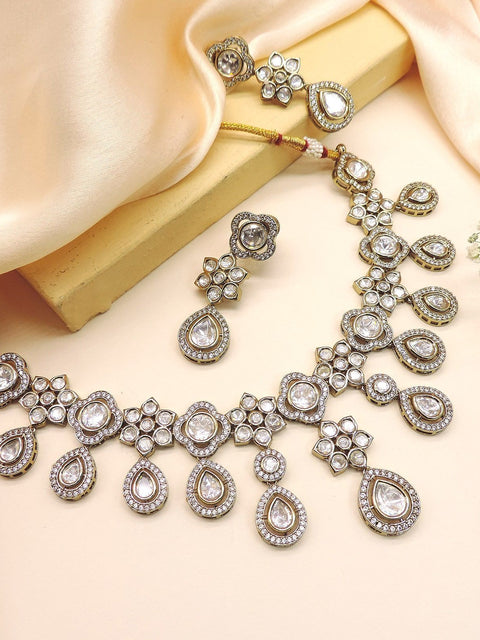 Premium Kundan bridal choker necklace set with earrings – Indian wedding jewelry USA – Joyrias