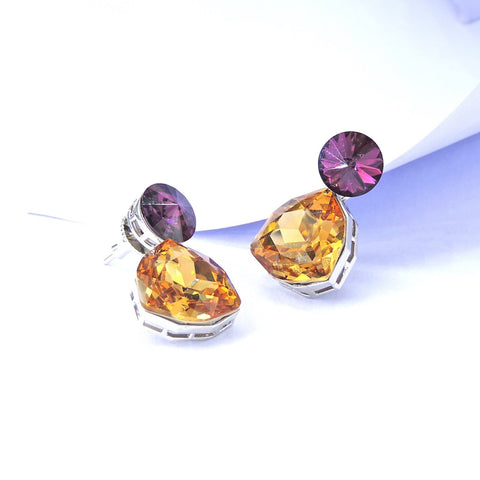 Swarovski look alike earrings – Indian crystal earrings for weddings and parties USA – Joyrias