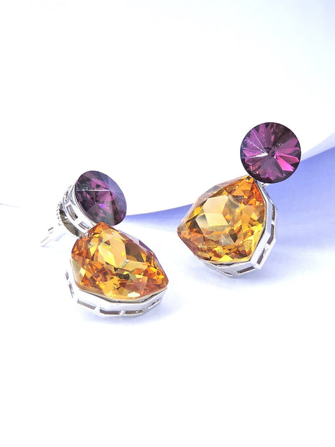 Swarovski look alike earrings – Indian crystal earrings for weddings and parties USA – Joyrias