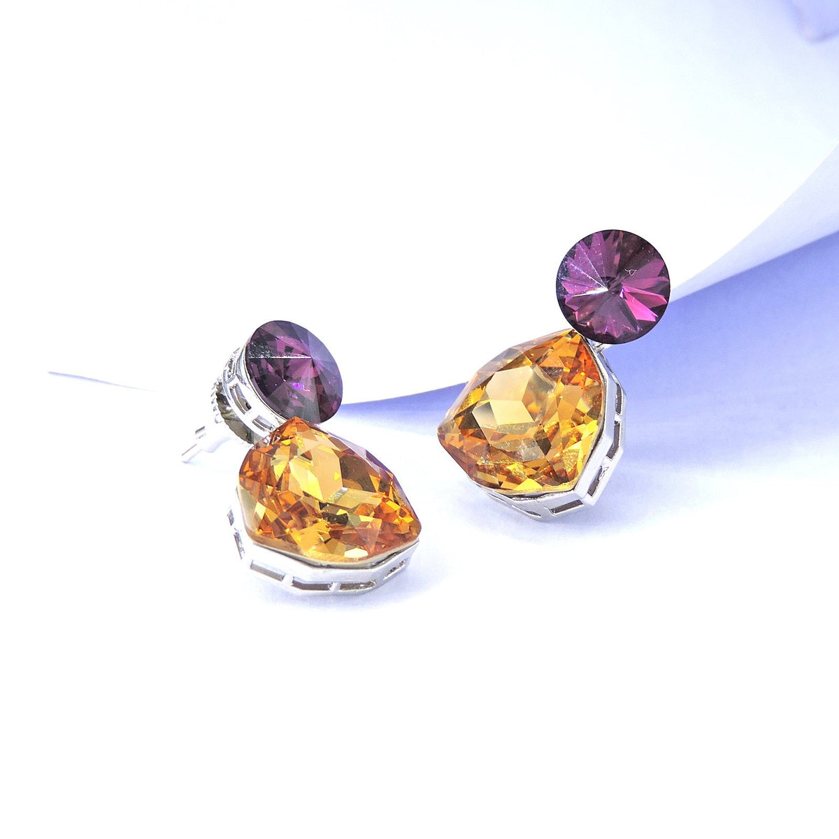 Swarovski look alike earrings – Indian crystal earrings for weddings and parties USA – Joyrias