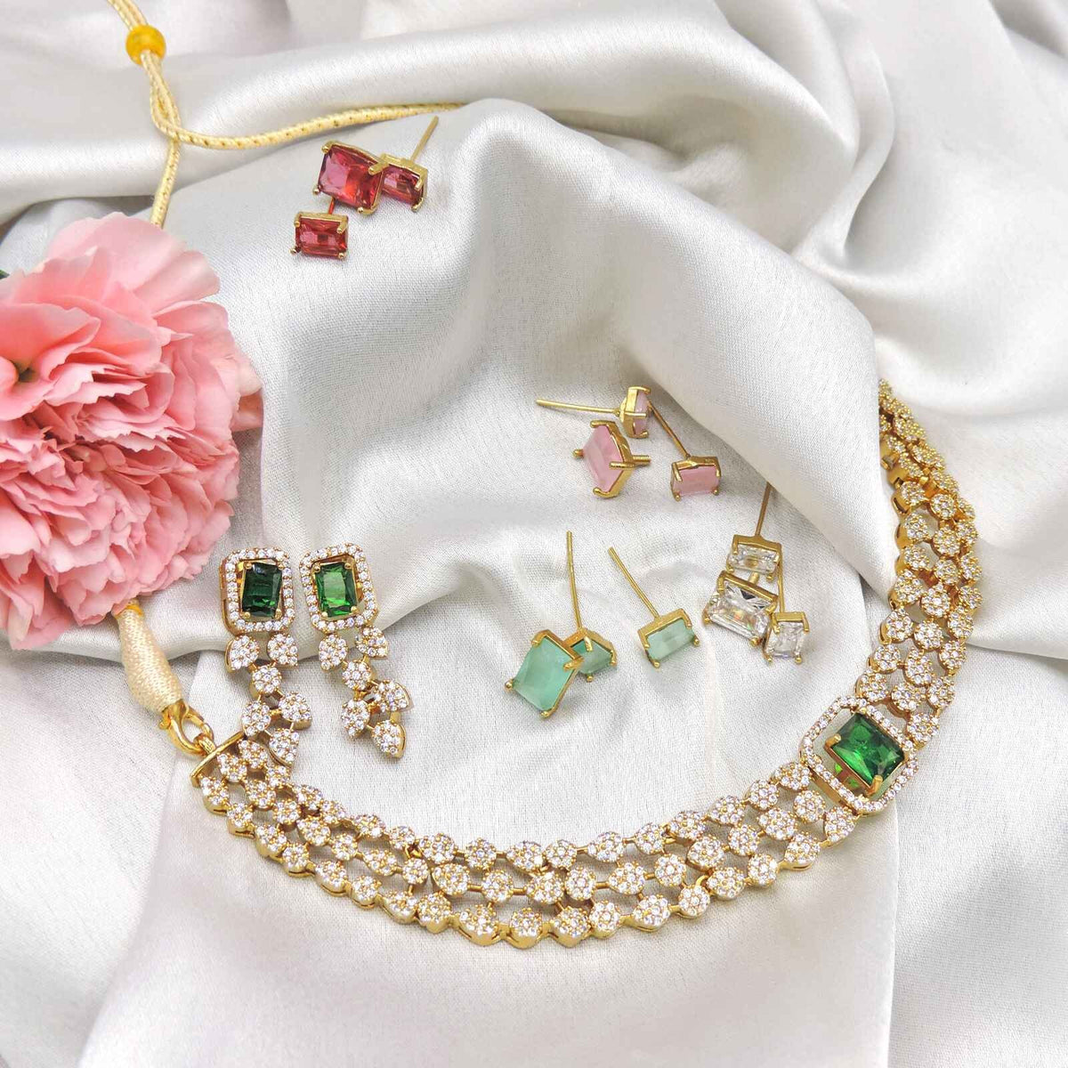 Gold plated Indian necklace – handcrafted gold necklace for ethnic wear USA – Joyrias
