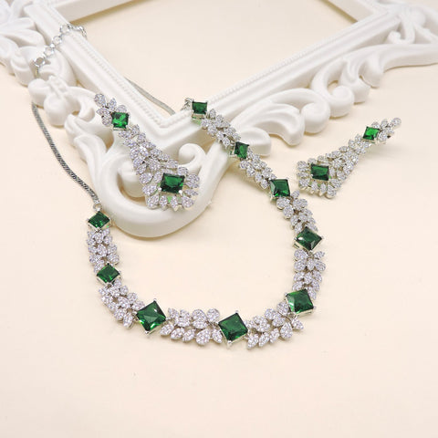 Green  Doublet Necklace set Image 0