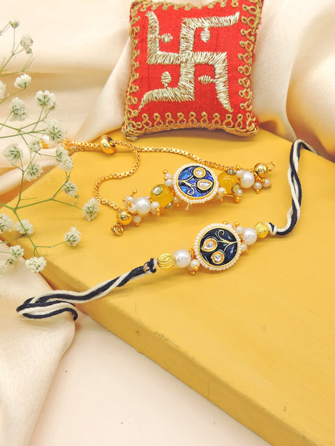 Green Peacock Bhaiya Bhabhi Rakhi Set