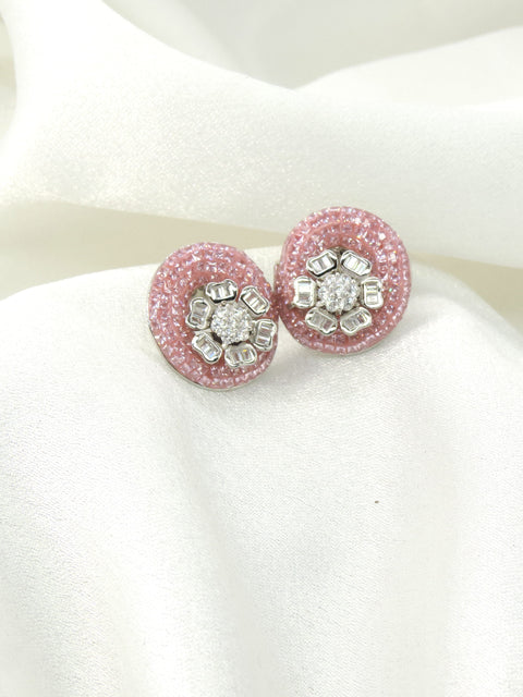 Blush Floral Stud Earrings by Joyrias