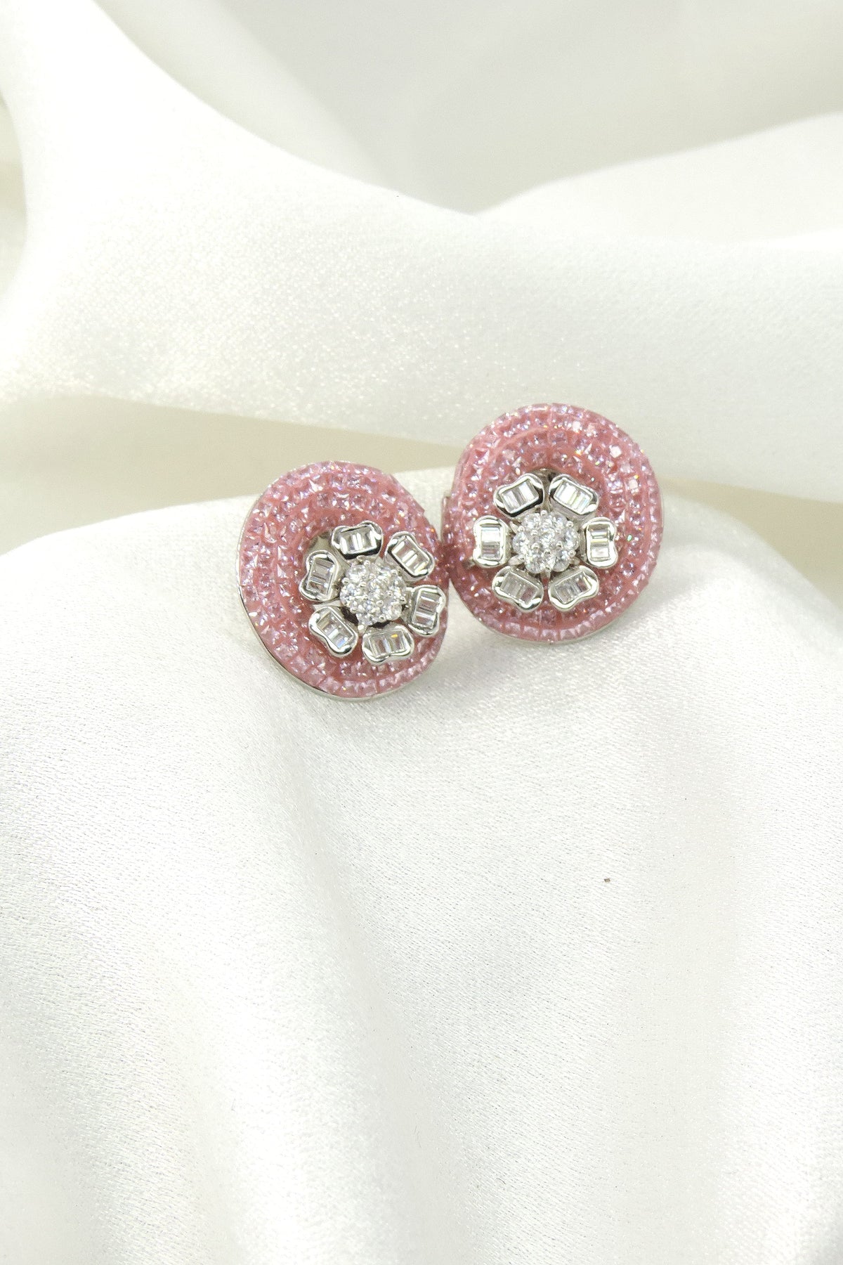Blush Floral Stud Earrings by Joyrias
