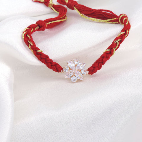 Floral Zircon Bhaiya Rakhi by Joyrias