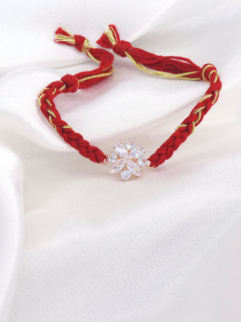 Floral Zircon Bhaiya Rakhi by Joyrias