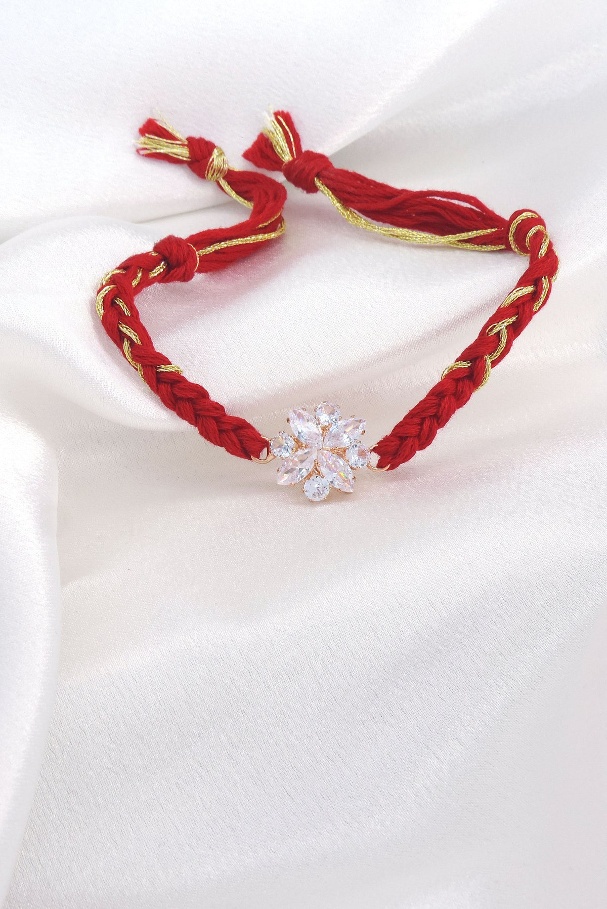 Floral Zircon Bhaiya Rakhi by Joyrias