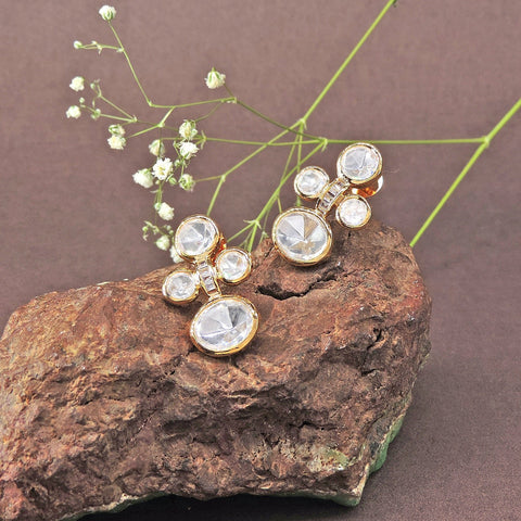 Kundan Polki earrings – Indian Kundan Polki earrings for weddings USA – Joyrias