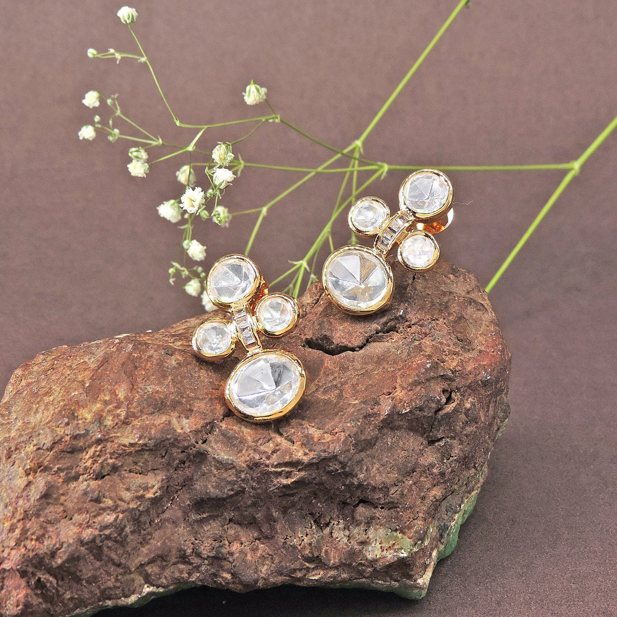 Kundan Polki earrings – Indian Kundan Polki earrings for weddings USA – Joyrias