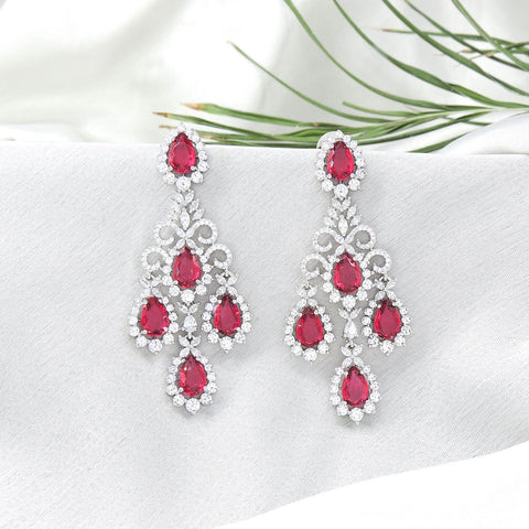 CZ earrings – Indian cubic zirconia earrings for ethnic wear USA – Joyrias