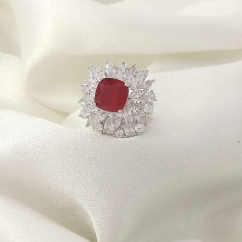 Ruby Bloom Cocktail Ring by Joyrias
