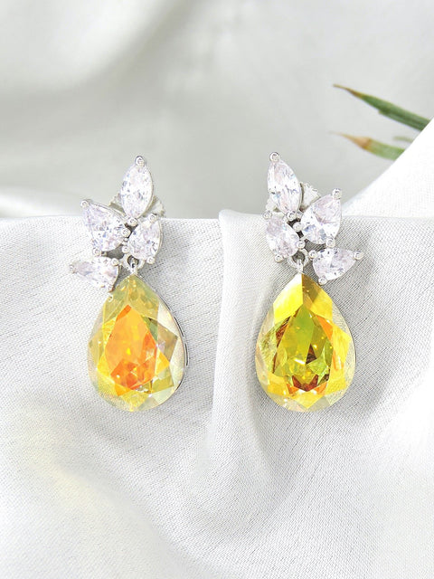 CZ earrings with doublet stone – Indian cubic zirconia earrings for festive wear USA – Joyrias