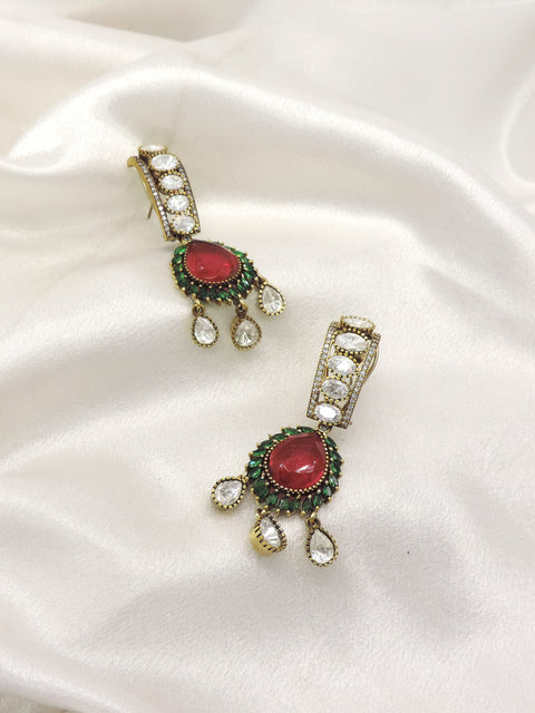 Ruby Green AD Drop Earrings by Joyrias