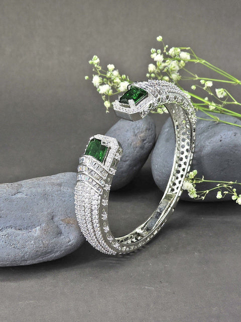 CZ bracelet with emerald stone – Indian cubic zirconia emerald bracelet USA – Joyrias