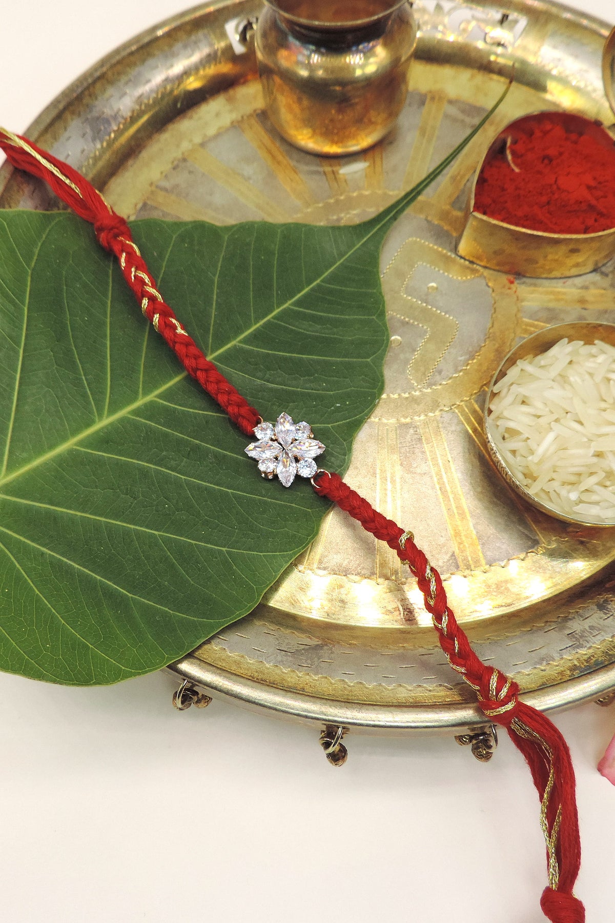 Floral Zircon Bhaiya Rakhi