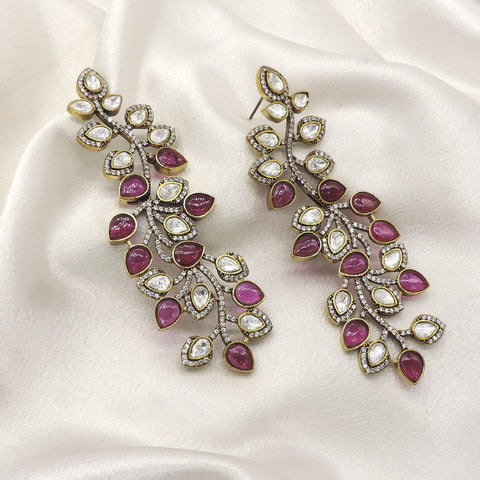 Green Leaf AD Vine Earrings